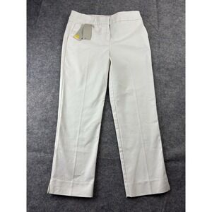Boden Cropped White Straight Leg Chino Pants Sz 4P Petite Minimalist Coastal SEE